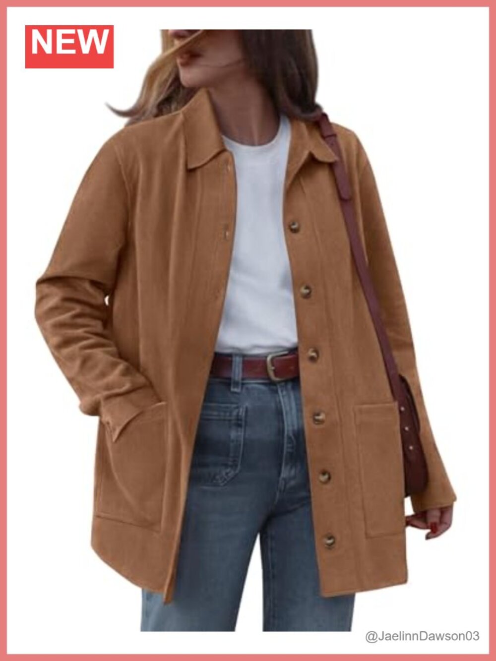 Faux Suede Jacket Women Button Down Long Sleeve Fall Winter Coat